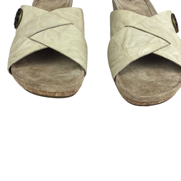 UGG LYRA LEATHER CORK WEDGE SANDALS - Picture 8 of 8